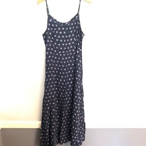 Starry Boho Batik Dress with Spaghetti Straps